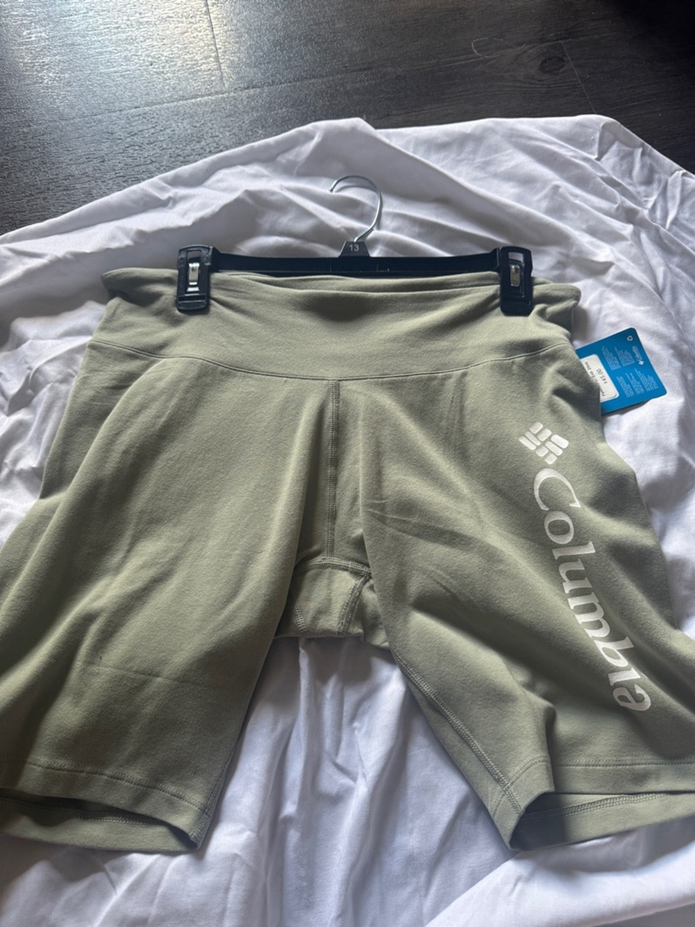 Columbia Olive Green Bike Shorts with Logo